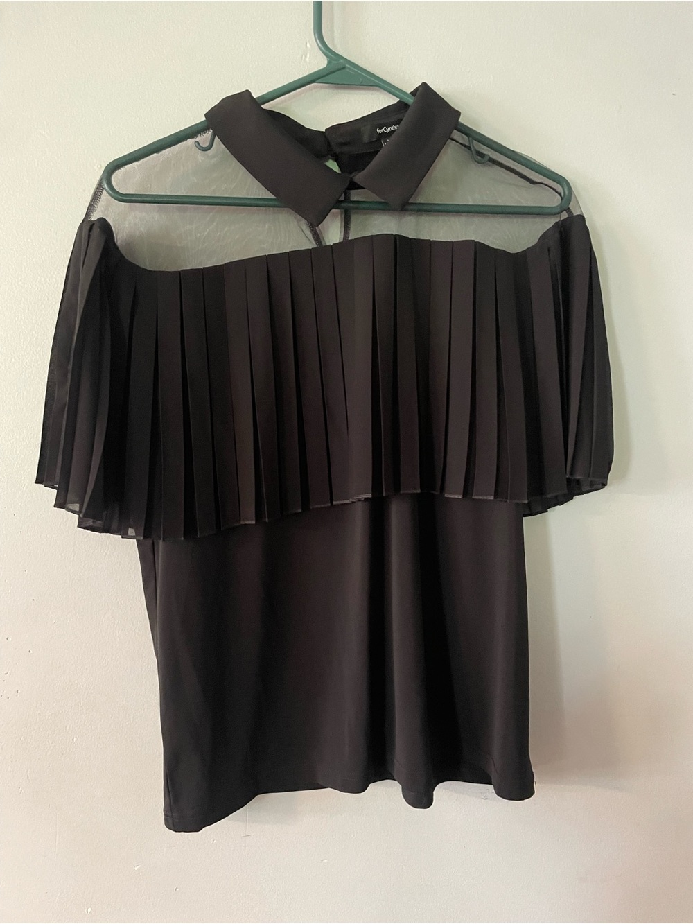 For Cynthia Black whimsigoth Pleated Off-Shoulder Blouse - Women Large